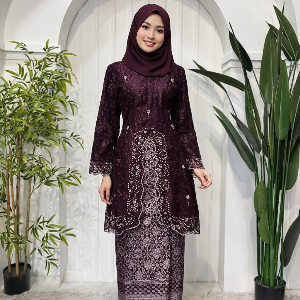 NIRMALA LUXE RAYA 2026 BAJU KURUNG KLASIK MANIK JAHIT EXCLUSIVE - Image 5